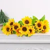 Fiori decorativi 2 pezzi Sunflower Bouquet Bee Festival Decoration Outdoor Courtyard