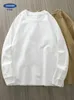 Dukeen 320GSM в тяжелом весе на рубашках с длинными рукавами для мужчин 100%хлопковые пружины и осенние свободные топы простые белые майки футболки 240314