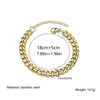 Bangle Trend roestvrijstalen armbanden voor mannen dames blanco goud kleur punk Curb Cuban Link Chain armbanden op de hand sieraden Giftsl240417