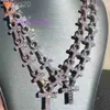 Lifeng smycken passera diamanttestare VVS Moissanite Iced Out Hip Hop Cuban Link Chain Pendant 925 Silver Custom Necklace XCO9 WCUX V4LF