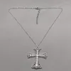 Pendant Necklaces Rhinestone Cross Necklace Large Gothic Y2k Grunge Jewelry Chunky Vintage Women Perfect Statement Fashion Gift