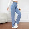 Jeans femminile 2024 Europa e Stati Uniti Lavati pantaloni in denim Fashion Cento modelle dritte casual