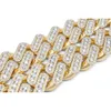 Bijoux de chaîne de diamants cubains en or blanc massif
