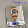 Regarder de bracelet AP fantaisie Royal Oak Series 26715or Disc bleu 18K Rose Gold Business Automatique mécanique Unisexe Watch avec date et fonction de chronométrage montre