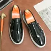 2024 New Loafers for Business Slip-on Shiny Double Buckle Monk Shoes Black Men Patent Leather Party Dress Shoe