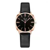 Montre-bracelets Trendy Dames Wristwatch Quartz Watch Elegant Rhinestone Women's with Faux Leather Strap Movement For Casual