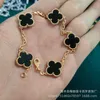 Bijoux de créateur Bracelet de luxe Chaîne de liaison Vanca V Gold Clover Five Flower Bracelet Womens Placing Rose Gold Natural Red Jade Marrow Live Special