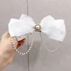 Yay bağları Kadınlar Bowtie kurdele kumaş inci zincirleri klipler el yapımı mücevher hediye Kore moda takım elbise gömlek aksesuarları yaka çiçekler