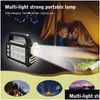 Lanternes portables Solar Outdoor Searchlight USB Charge 1200mAh LED High Beam Torch 3 Light CES Power étanche pour l'escalade Drop de Dhle1