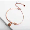 Braccialetti di fascino mnwt personalità blocco signore bracciale titanio in acciaio braccialette oro rosa femminile coreano dolce collocazione di moda lady lady gioielli