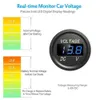 Voltímetro de carro novo Voltímetro Digital LED Display Mini redonda de tensão redonda Battery Tester medidor de medidor