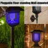 Mückenkillerlampen 1/2pcs Solar Moskito Killer UV LED Elektrischer Stoßdockung Garten Garten wasserdichte Outdoor Insekt YQ240417