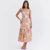 Grundläggande avslappnade klänningar inspirerade bältet arbete Floral Print Mini Dress for Women Asymmetric Ruffled Y Party Puff Sleeve Summer 210412 Drop Otntf