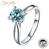 JoyceJelly 2 D Färg VVS Ring med GRA Certificate Original Sterling Silver 925 Jewelry for Women Wedding Bands 240417