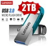 Adaptör Lenovo USB 3.0 Flash Sürücü 2TB 1 TB Pendrive 512GB 256GB USB 3. 0 Bellek U Stick Pen Drive 128GB Flash USB Disk PC için Su Geçirmez