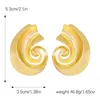 Stud Ohrringe Fflacell Mode Spiral Snail geformt 5,3 cm klobige Legierung Sutd für Frauen Mädchen halbkreisförmige kreative Schmuckgeschenke