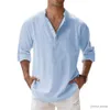 Camisetas masculinas novas camisas de linho de algodão para homens camisas casuais