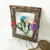 Flores decorativas Rama de la vid Rama Garra Garland Rattan Corona Rectangular Anillo de vid ramita de madera para artesanías florales de bricolaje Base