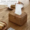 Rattan Tissue Box Home Decoration Handmade Handmade For Barthroom Hotel and Office Tissue حامل