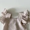 Milancel 2023 Zomer Babykleding Set Peuter Ruffle T -shirt en shorts 2pcs Girls Suits 240410