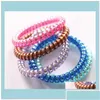 Hair Rubber Bands Hair Rubber Bands Ring Telephone Wire Cord Punk Coil Elastic Band Ties Rope Girls Headwear Accessories Scrunchies W6 Dhtpk