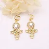 European and American new exaggerated earrings vintage alloy cross Zircon earrings temperament earrings for women