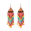 Dangle Earrings Koreaanse Multicolor Kralen Oorbellen Sieraden Accessoires Fashion Lange Kwast Voor Vrouwen Meisjes
