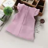 Girl Dresses Children Baby Girls Dress Sleeveless Pompom Decorate Vest Bow Spring And Autumn Woolen Materia Waistcoat