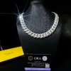 Niestandardowa biżuteria Hip Hop Men Mossanite Cuban Link Chain 18 mm Naszyjnik VVS Moissanite