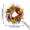 Decorative Flowers Fall Wreaths For Front Door Sunflower Bow Garland Autumn Decor Thanksgiving Decoration Wreath Walls