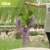12st Artificial Wisteria Ivy Hanging Vine Faux Silk Flower Garland Purple Hanging Flower Plant for Home Garden Wall Decoration 240417