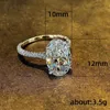 En kaliteli vintage oval kesim 4ct laboratuvar mossen elmas vaat yüzüğü 925 STERLING Gümüş Nişan Düğün Bandı Moissanite Yüzükler Kadın Mücevherleri