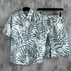 Shorts pour hommes La chemise de plage INS costume de chemises à manches courtes et de cordon de cordon de vêtements floraux imprimés hawaïens