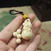 Chaves de chaves de marfim de marfim de marfim 3D Buda Pingente Pingente Penteado Pessoa de Jóias de Jóias de Jóias