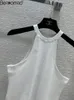 Women's Tanks Baeromad Fashion Runway Summer White Color Casual Vest Solid O-Neck Sleeveless Loose Cascading Flounces Hem