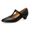 Dress Shoes Fedonas retro T-gebonden vrouw pompen echte lederen lente zomer volwassen kantoor dame werkende vrouw basisaankomst