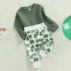 Set di abbigliamento per bambini baby boy St Patricks Day Outfifit Mama S CAMPIO LUCKING FEGLIO LUNGHIERA Pantaloni da jogger da jogger 2 pcs set