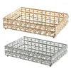 Storage Boxes 367A Make Up Tray Crystal Cosmetic For Wedding Home Vanity Decorating Fruit Cake Candy Jewelry