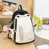 Backpack Japanese Schoolbag Junior High School Students Simple Ins Contrast Color Soft Girls Bags