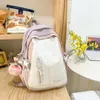 Backpack Japanese Schoolbag Junior High School Students Simple Ins Contrast Color Soft Girls Bags