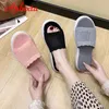 Kapcia Afixta 2024 Pink Bawełna Flip Flip Flip Flops Women Niski klin pięty z latem powietrza mody Peep Toe Mule Slajes