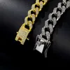 Collier de designer classique 13 mm Chaîne Alloy Full Diamond Hip Hop Style Gold Collier pour hommes Bracelet pour femmes