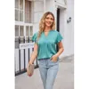 Summer New 2024 Women's Satin V-Neck Ruffle Sleeves Fashion Office Work Top