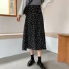 Skirts Vintage Floral Print Aline Pleated Long Summer Women Korean Streetwear Dstring Elastic Waist Midi 230424 Drop Delivery Apparel Otxfx