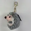 10CM Kawaii Hedgehog Plush Keychain Cartoon Grey Brown Stuffed Hedgehog Pendant Keychain Lovely Animal Plushy Bag Car Key Chain