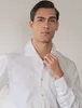 Camisas masculinas primavera e verão kiton branco camisas casuais