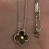 Marke Clover Halskette Mode Charme Single Blume 15mm Halskette Luxus Diamant Achate 18K Gold Designer Frauen Halskette