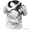 T-shirts voor heren zomerheren t-shirts 3dtee Animal Harajuku Top Scorpion Grafische afdruk Casual oversized kleding 2022 O-Neck korte mouw T-shirt