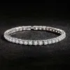 Bangle Luxury Hiphop Iced Out 4mm Cubic Zirconia Crystal Tennis Armelets For Women Men Gold Color Color Color Armband Chain Jewelry240417