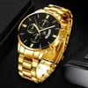 Wristwatches New Men Luxury Famous Top Brand Calendar Watch Mens Fashion Casual Dress Watches Military Quartz Stainless Steel d240417